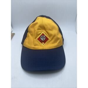 Cub Scout Wolf Twill Baseball Snapback Cap Hat Mens S/M Blue Yellow Curved Brim